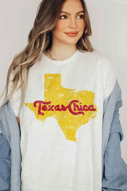 TEXAS CHICA GRAPHIC PLUS SIZE TEE / T-SHIRT-Evelyns Fashion
