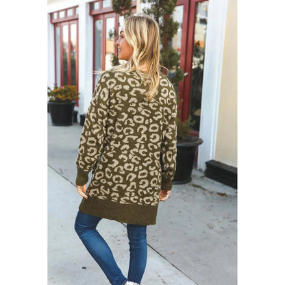 Timeless Texture: Olive Fury Ribbed Cardigan-Evelyns Fashion