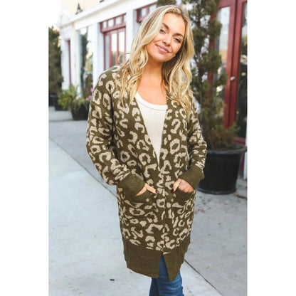 Timeless Texture: Olive Fury Ribbed Cardigan-Evelyns Fashion