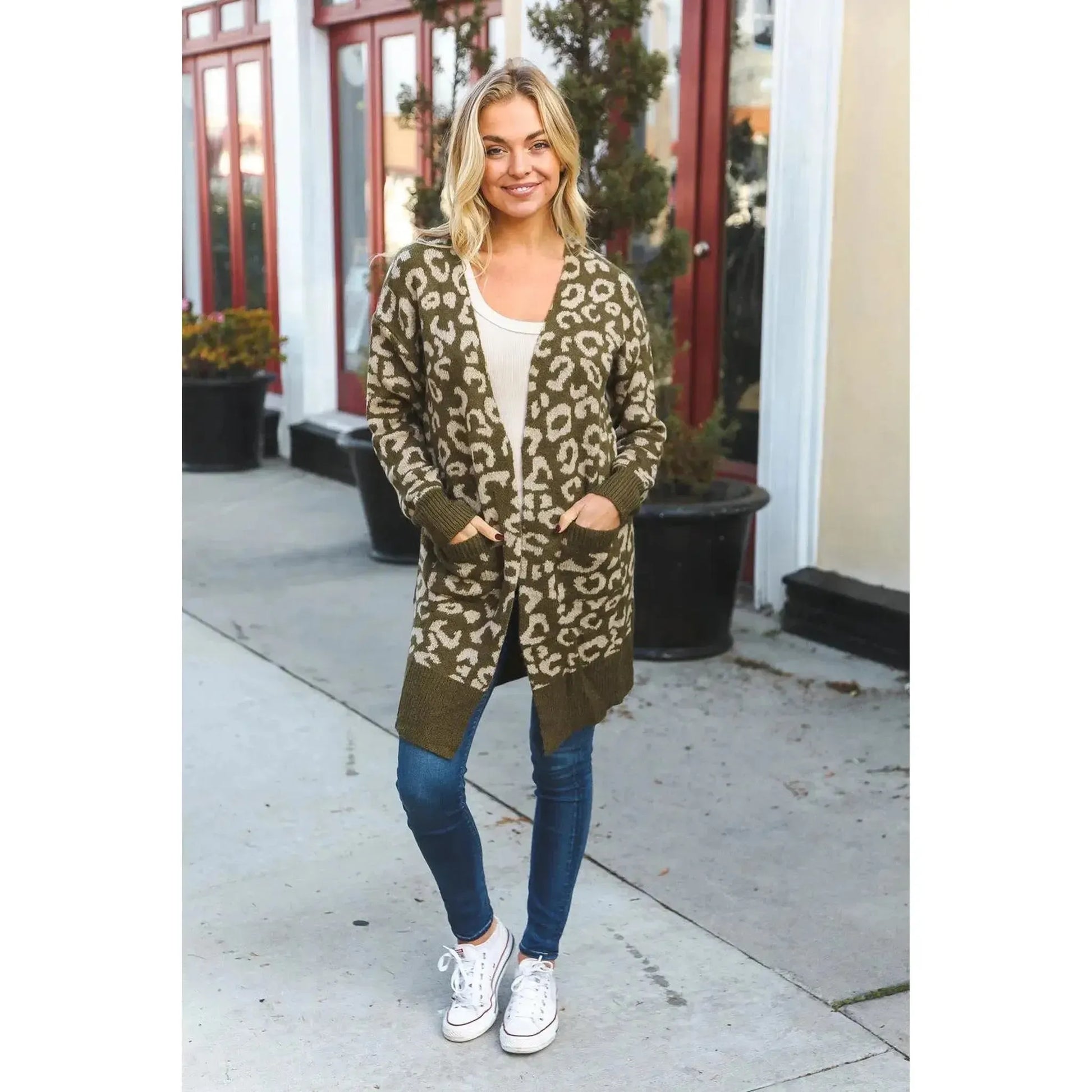 Timeless Texture: Olive Fury Ribbed Cardigan-Evelyns Fashion