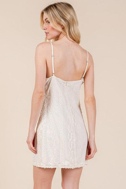 Adjustable Strap Mini Cami Dress-Dress-Evelyns Fashion