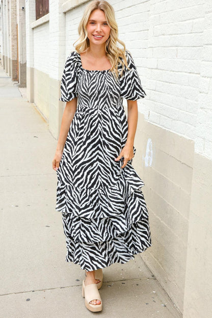 Black and White Maxi Dress-Evelyns Fashion