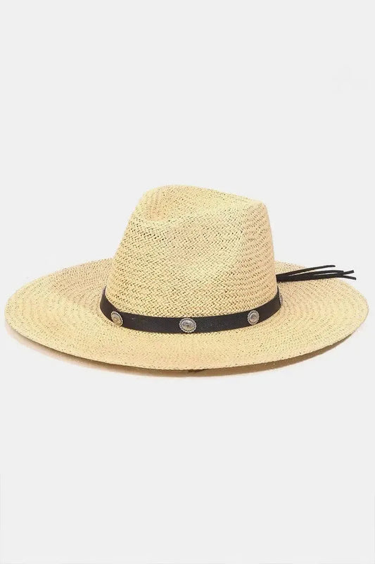 Bold Elegance: Fame Belt Strap Hat for Any Occasion-Womens Hats-Evelyns Fashion