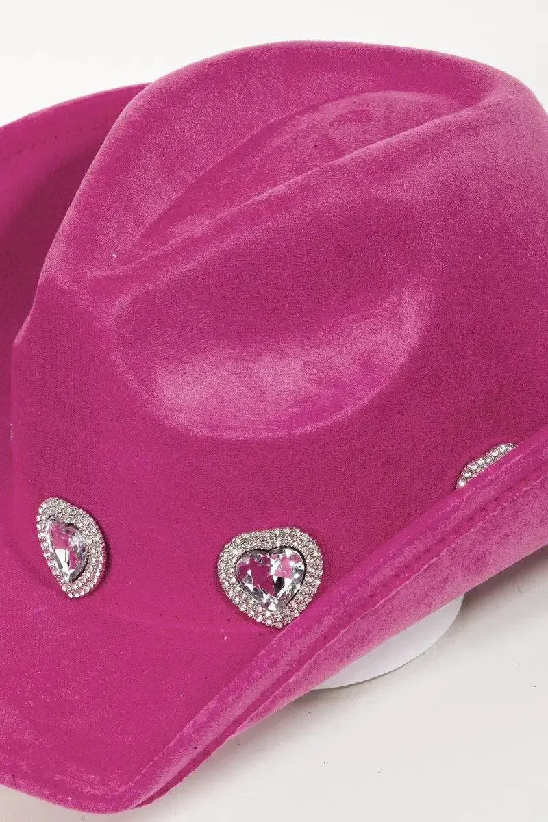 Bold Western Glam: Rhinestone Cowboy Hat-Womens Hats-Evelyns Fashion