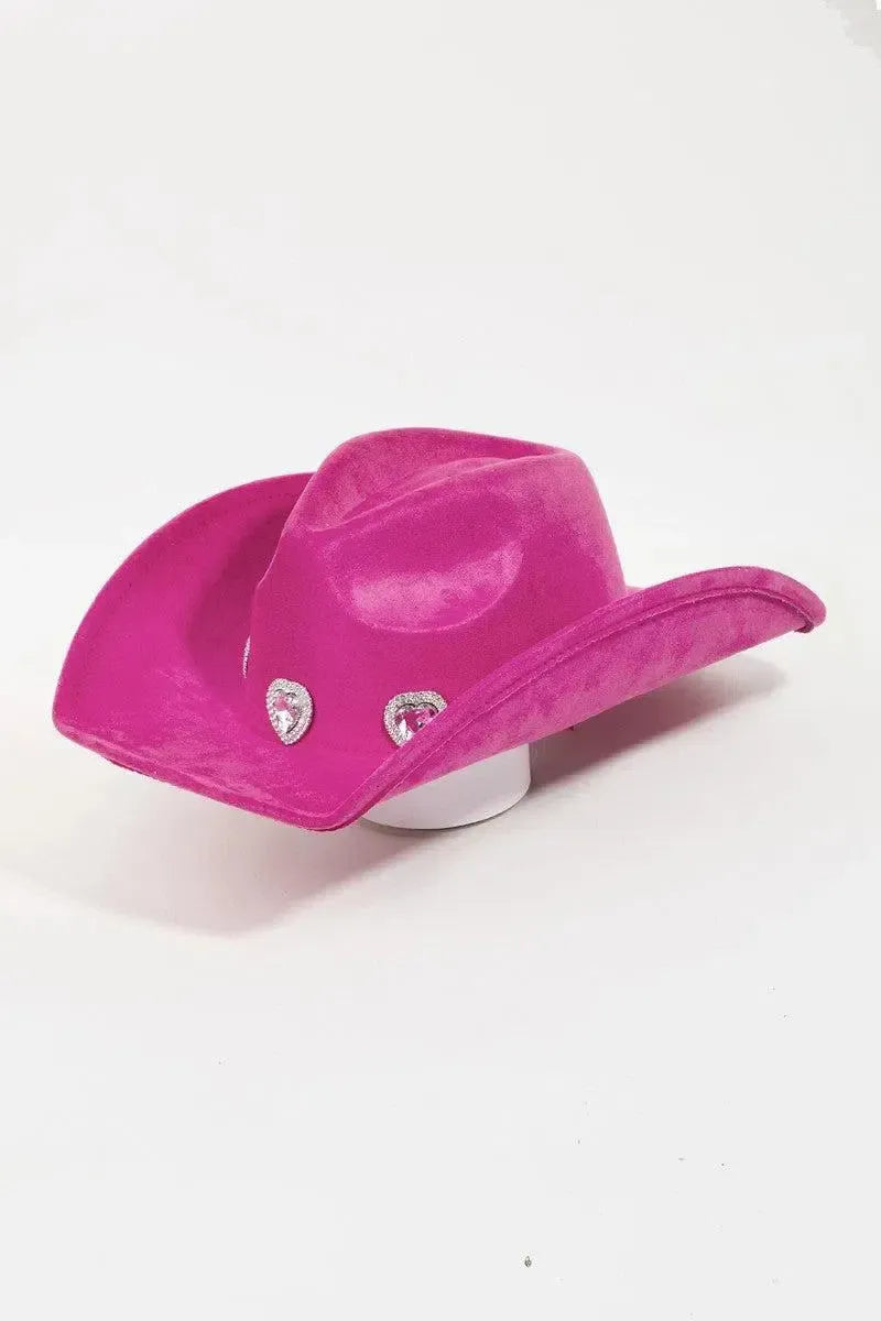 Bold Western Glam: Rhinestone Cowboy Hat-Womens Hats-Evelyns Fashion