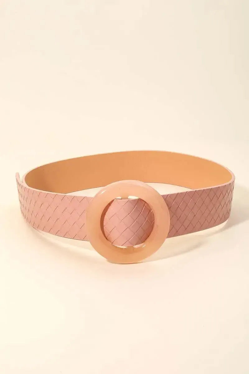 Buckle Me Beautiful Blush Faux Leather Belt-accessor-Evelyns Fashion