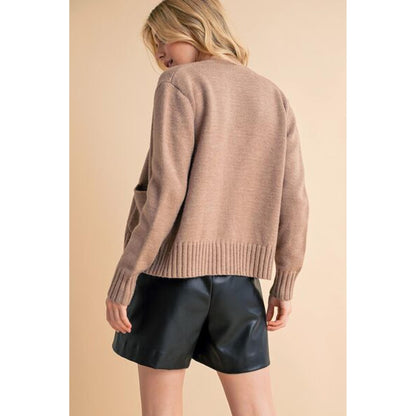 Button Down Cardigan Sweaters-Cardigans-Evelyns Fashion