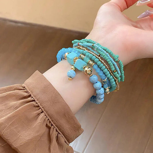 Chic Simplicity: Resin Rice Bead Bracelet-jewelry-Evelyns Fashion