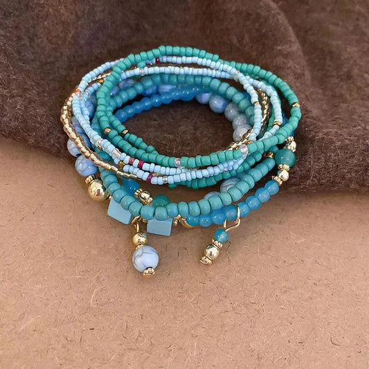 Chic Simplicity: Resin Rice Bead Bracelet-jewelry-Evelyns Fashion