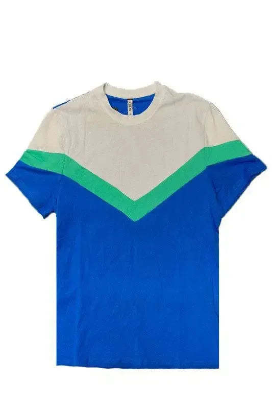 COLOR BLOCK TSHIRT-Mens-Evelyns Fashion