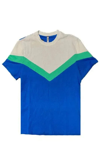 COLOR BLOCK TSHIRT-Mens-Evelyns Fashion