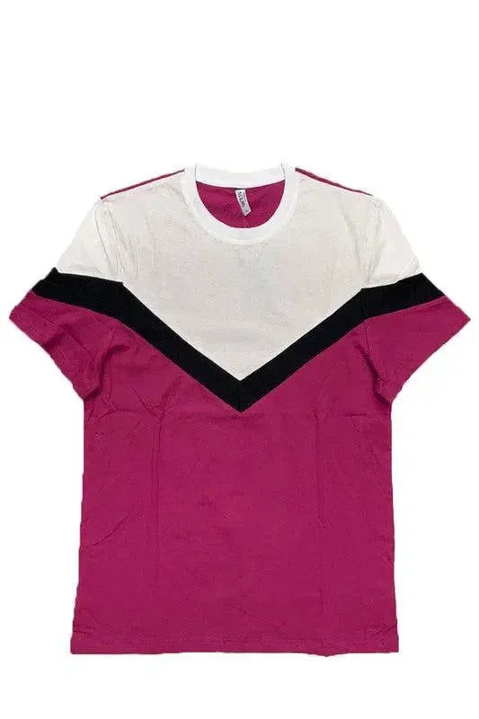 COLOR BLOCK TSHIRT-Mens-Evelyns Fashion