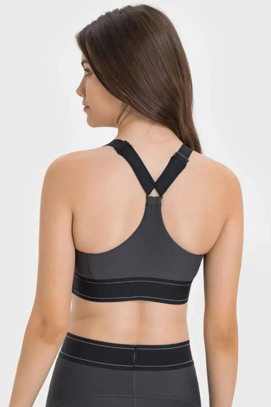 Contrast Sports Bra – Millennia, Sleek, Supportive & Stylish-Apparel & Accessories-Evelyns Fashion
