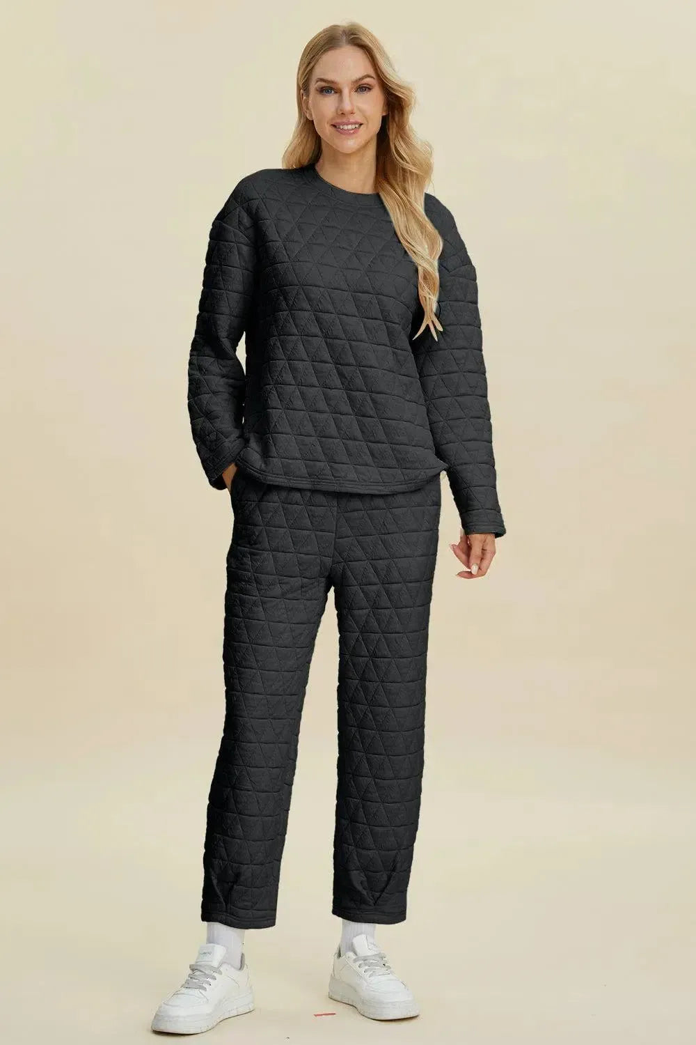 Cozy and Chic: Long Sleeve Top and Pants Set-Apparel & Accessories-Evelyns Fashion