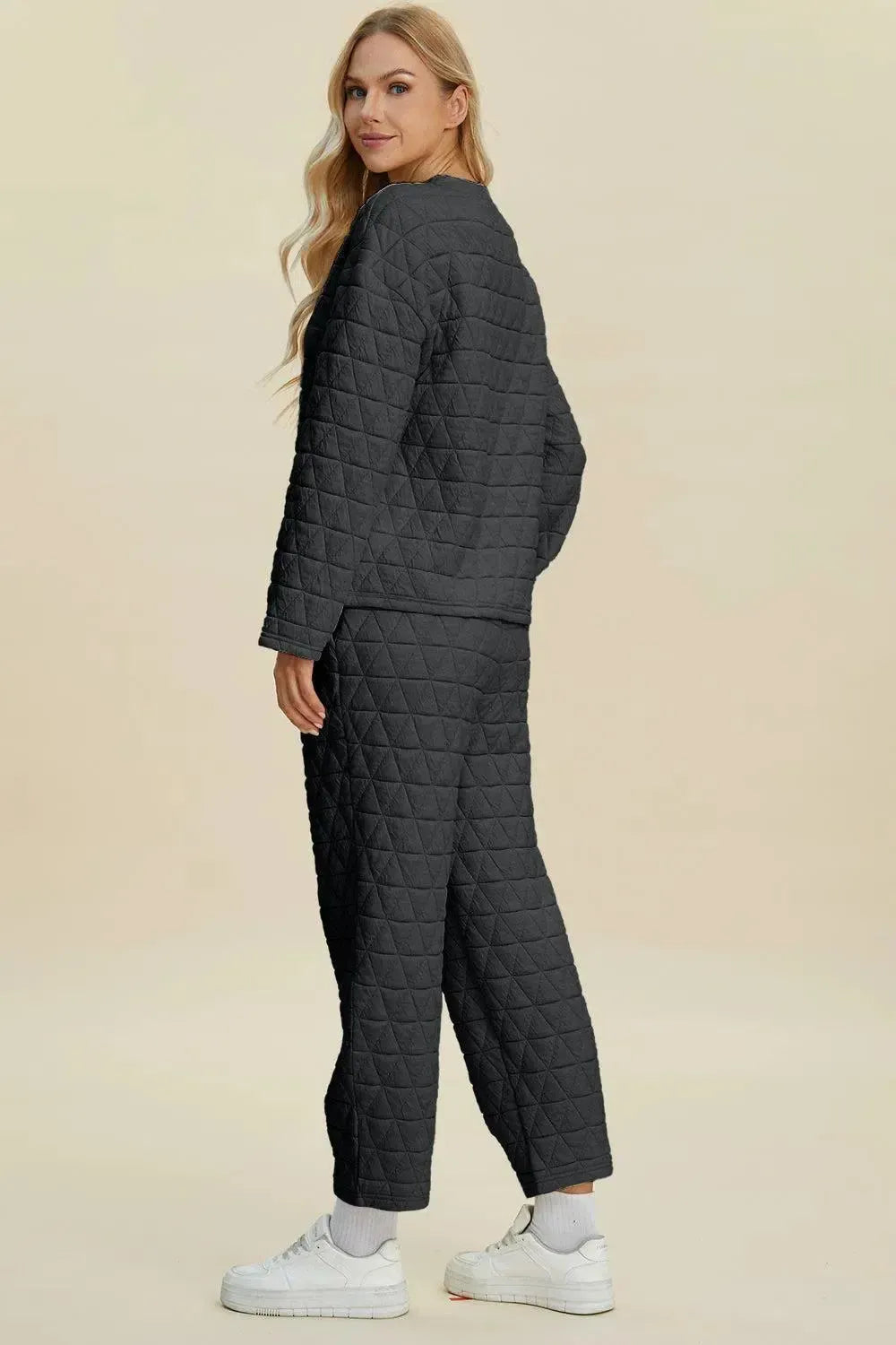 Cozy and Chic: Long Sleeve Top and Pants Set-Apparel & Accessories-Evelyns Fashion