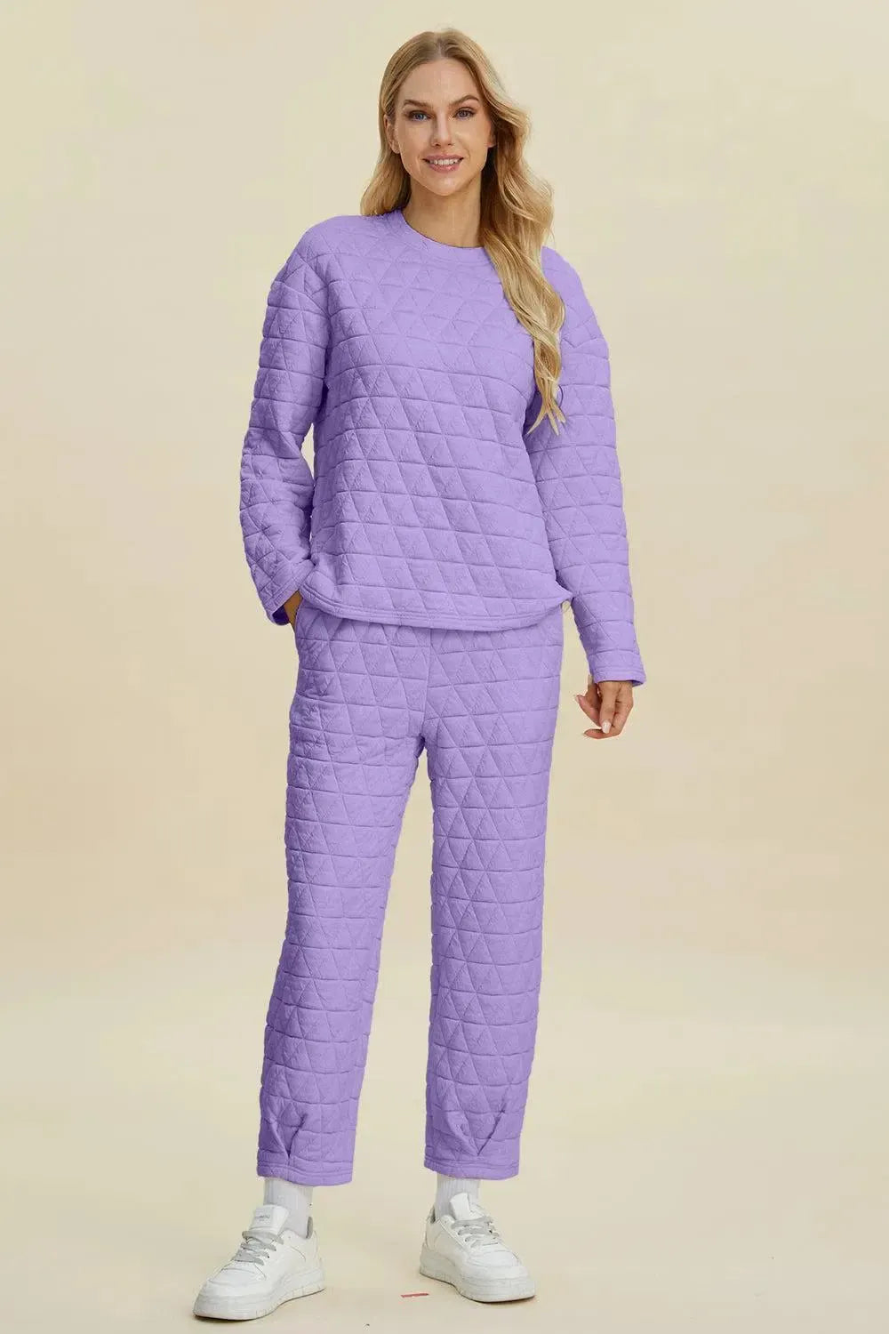 Cozy and Chic: Long Sleeve Top and Pants Set-Apparel & Accessories-Evelyns Fashion