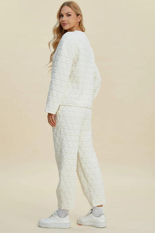 Cozy and Chic: Long Sleeve Top and Pants Set-Apparel & Accessories-Evelyns Fashion
