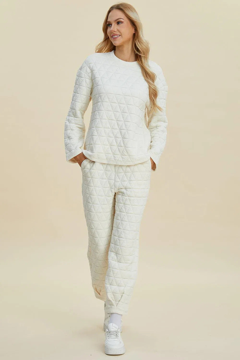 Cozy and Chic: Long Sleeve Top and Pants Set-Apparel & Accessories-Evelyns Fashion