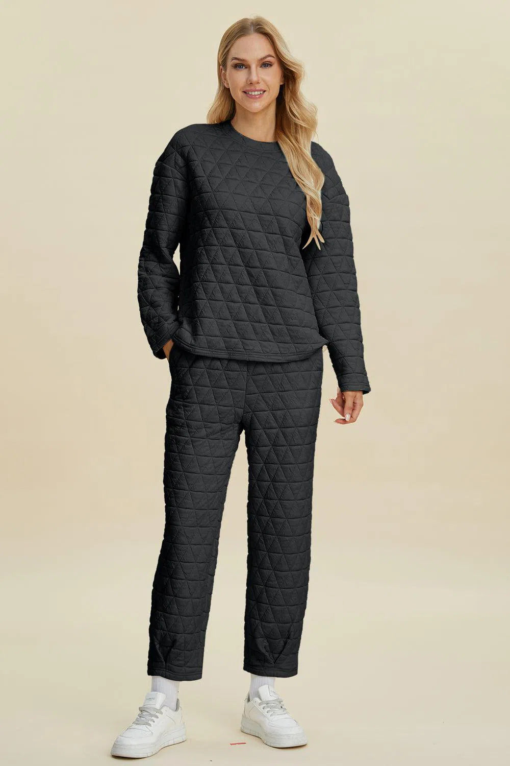Cozy and Chic: Long Sleeve Top and Pants Set-Apparel & Accessories-Evelyns Fashion