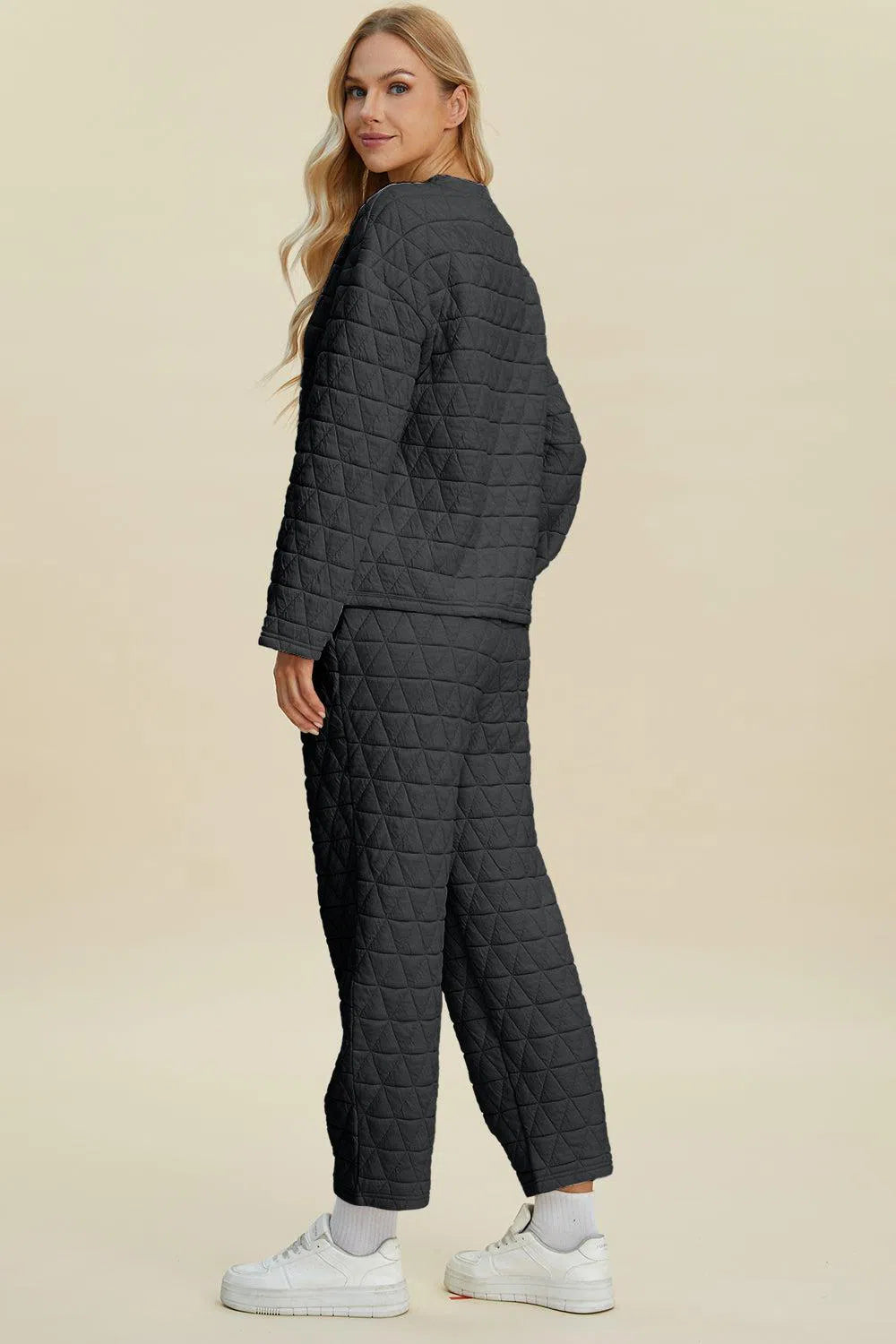 Cozy and Chic: Long Sleeve Top and Pants Set-Apparel & Accessories-Evelyns Fashion