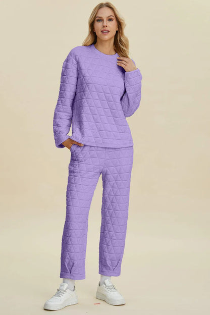 Cozy and Chic: Long Sleeve Top and Pants Set-Apparel & Accessories-Evelyns Fashion