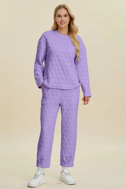 Cozy and Chic: Long Sleeve Top and Pants Set-Apparel & Accessories-Evelyns Fashion