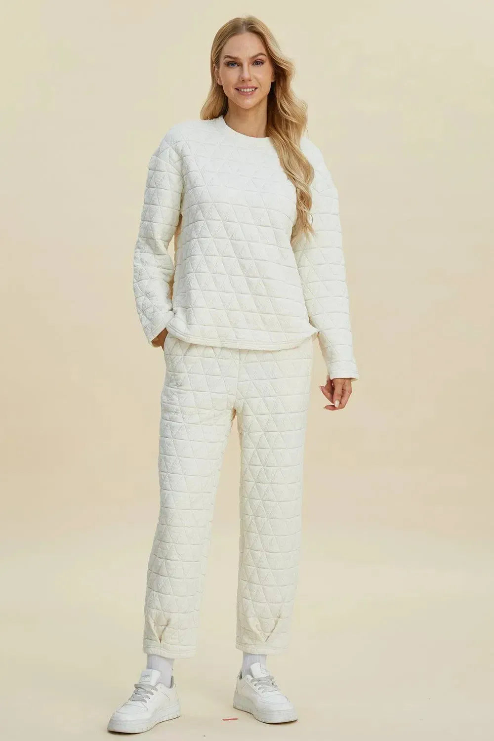 Cozy and Chic: Long Sleeve Top and Pants Set-Apparel & Accessories-Evelyns Fashion