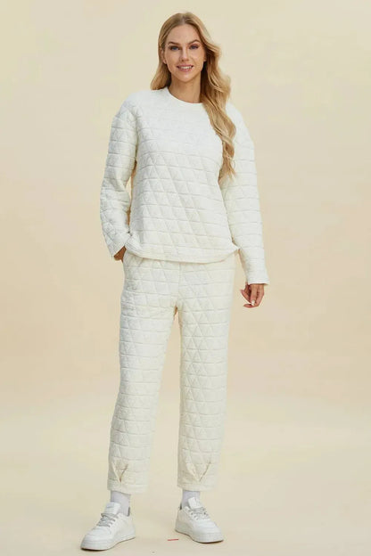 Cozy and Chic: Long Sleeve Top and Pants Set-Apparel & Accessories-Evelyns Fashion