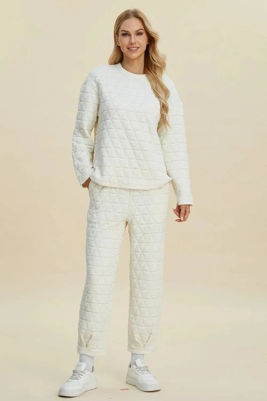 Cozy and Chic: Long Sleeve Top and Pants Set-Apparel & Accessories-Evelyns Fashion