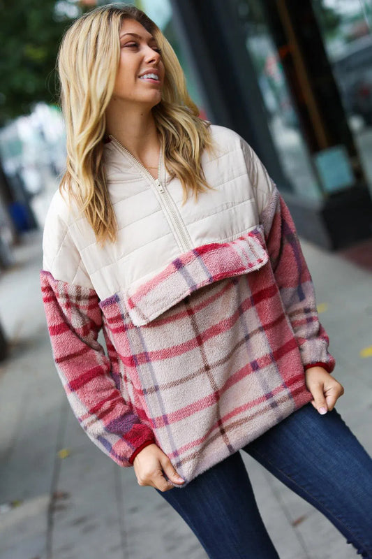 Cozy Up: Oatmeal Sherpa Fleece Hoodie for Chilly Days-Evelyns Fashion