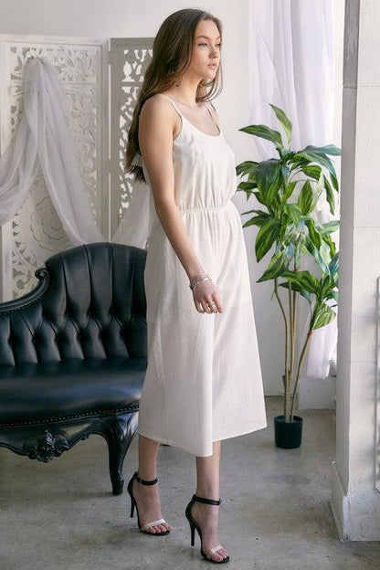 Cutout Bow Detail Jumpsuit-Jumpsuits-Evelyns Fashion