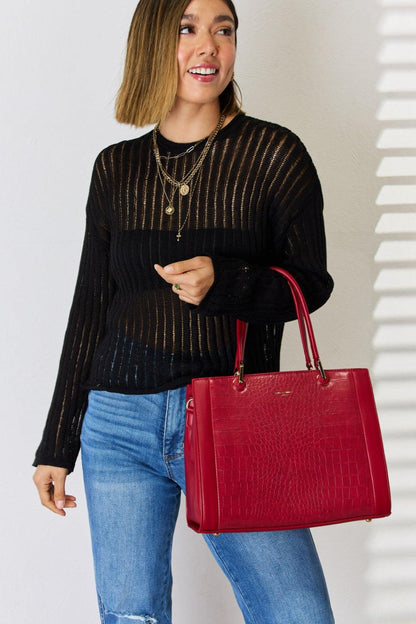 David Jones Leather Handbag-handbags-Evelyns Fashion