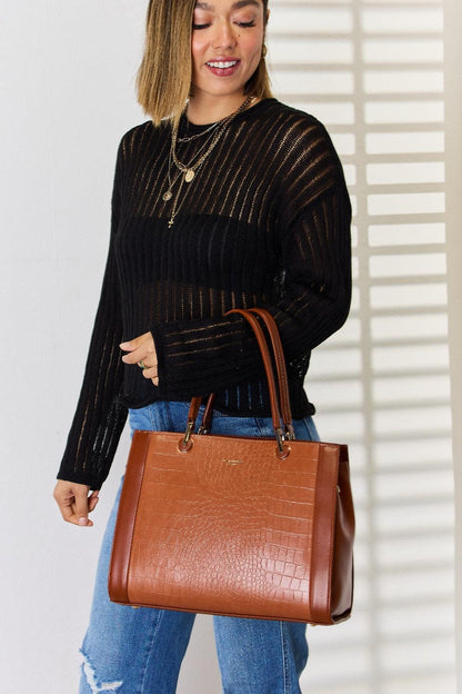 David Jones Leather Handbag-handbags-Evelyns Fashion
