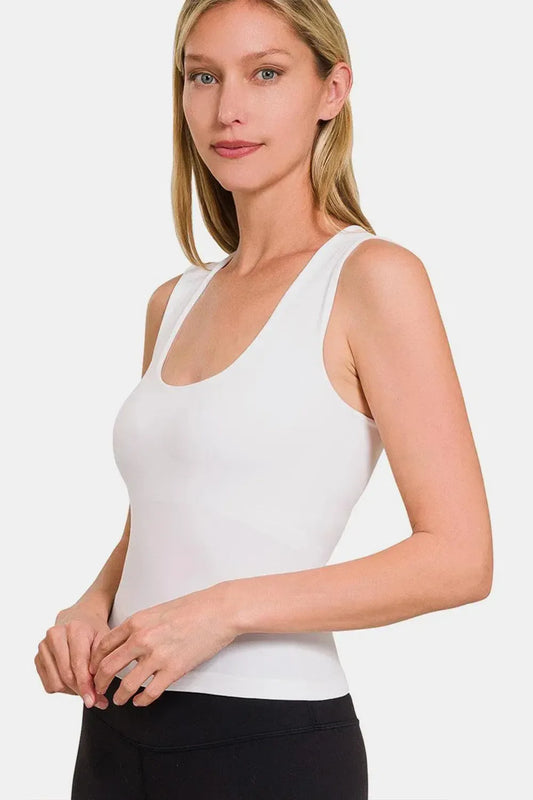 Discover Comfort: Zenana's Seamless Padded Tank-Tank Tops-Evelyns Fashion