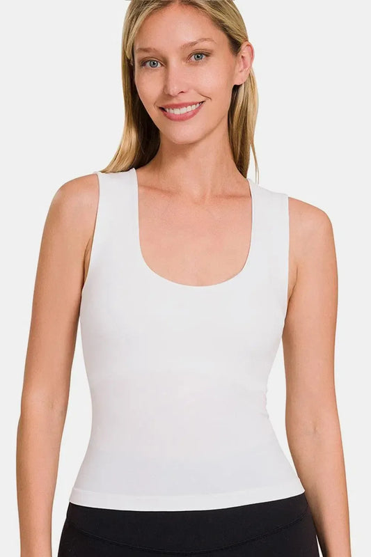 Discover Comfort: Zenana's Seamless Padded Tank-Tank Tops-Evelyns Fashion