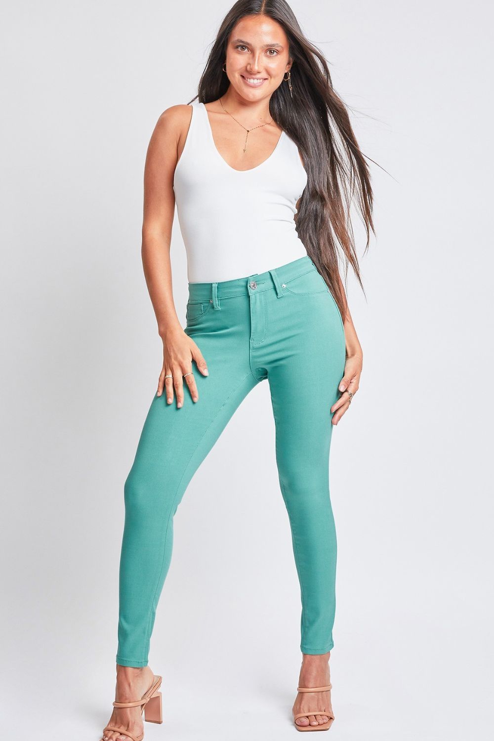 Effortless Comfort: Hyperstretch Mid-Rise Skinny Pants-pants-Evelyns Fashion