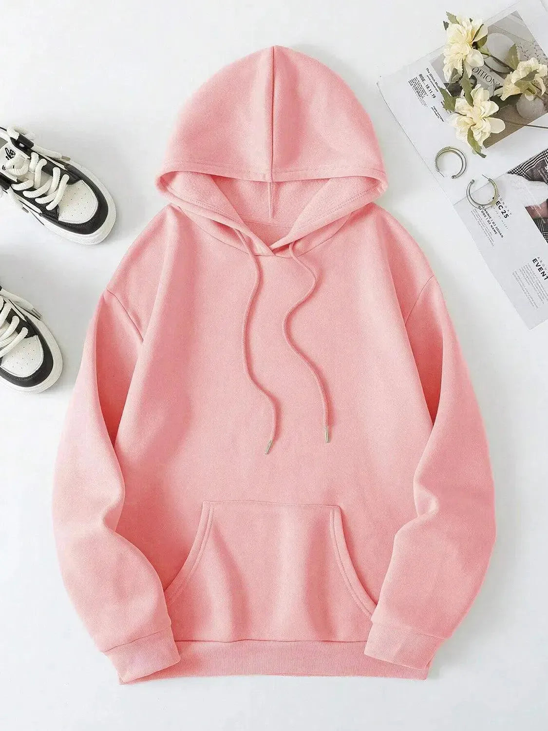 Empower Your Style: Faith Over Fear Dropped Shoulder Hoodie-Sweat Shirts and Hoodies-Evelyns Fashion