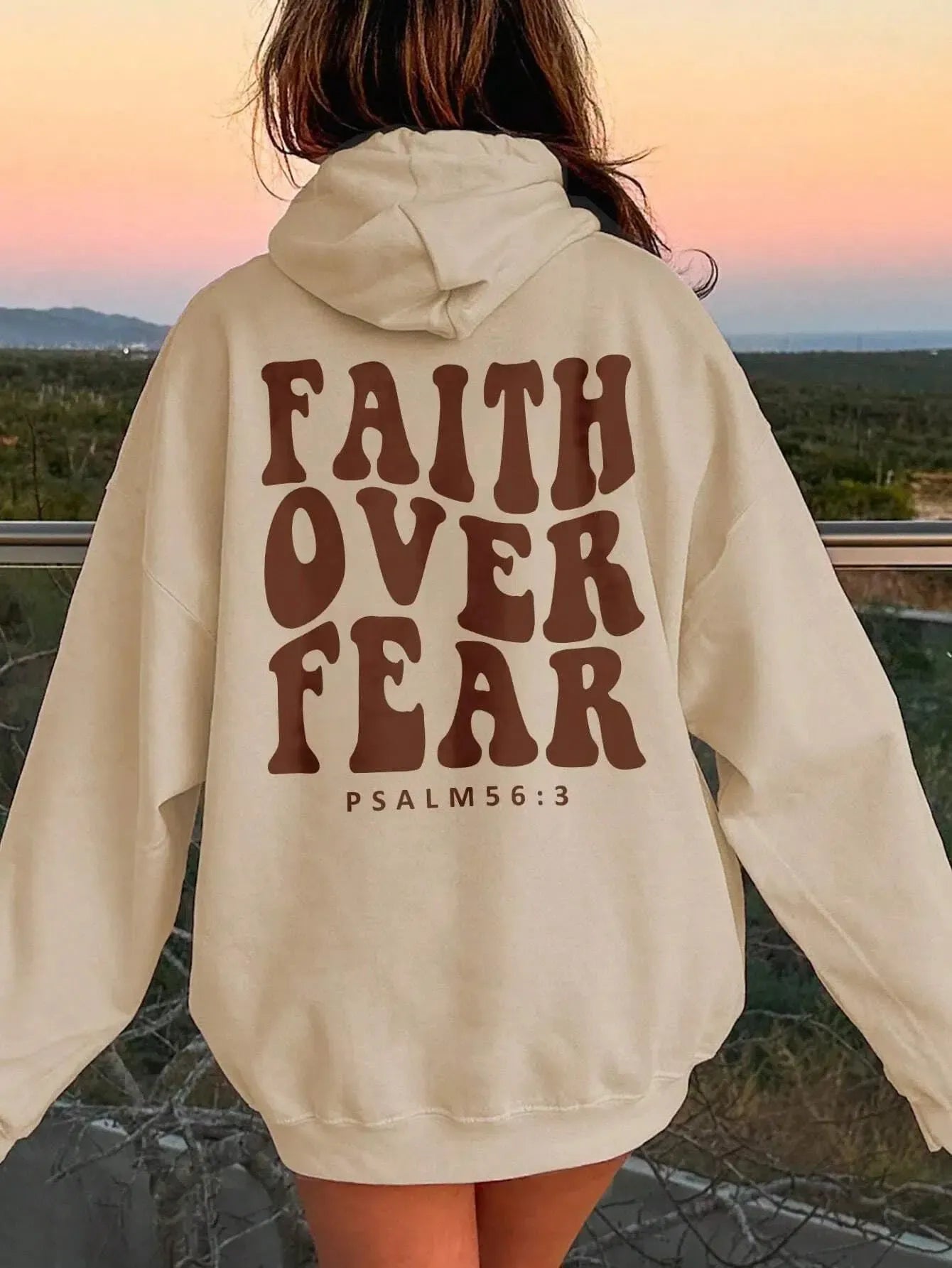 Empower Your Style: Faith Over Fear Dropped Shoulder Hoodie-Sweat Shirts and Hoodies-Evelyns Fashion