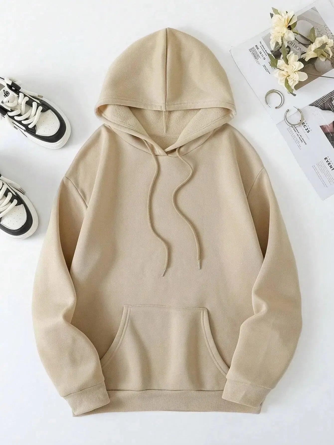 Empower Your Style: Faith Over Fear Dropped Shoulder Hoodie-Sweat Shirts and Hoodies-Evelyns Fashion