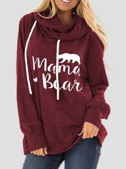 Express Your Style: Drawstring Hoodie with Letter Graphic Prints-Sweat Shirts and Hoodies-Evelyns Fashion