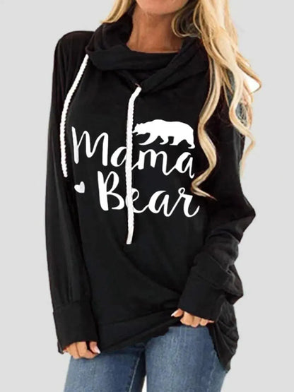 Express Your Style: Drawstring Hoodie with Letter Graphic Prints-Sweat Shirts and Hoodies-Evelyns Fashion
