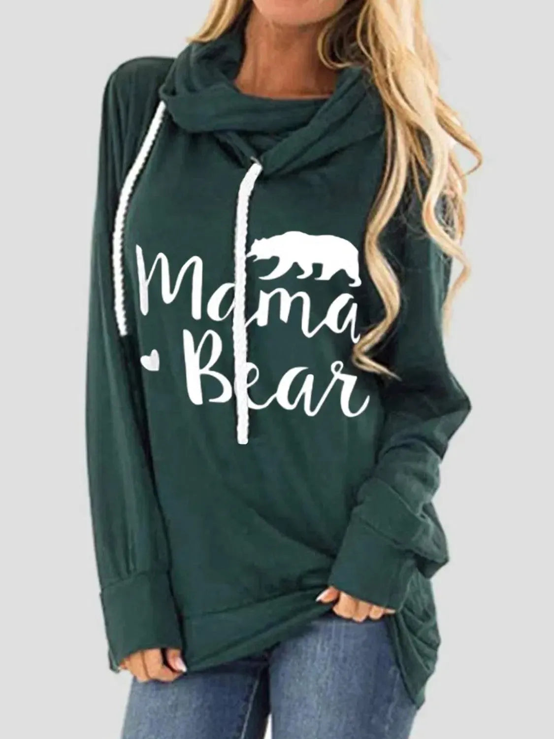 Express Your Style: Drawstring Hoodie with Letter Graphic Prints-Sweat Shirts and Hoodies-Evelyns Fashion