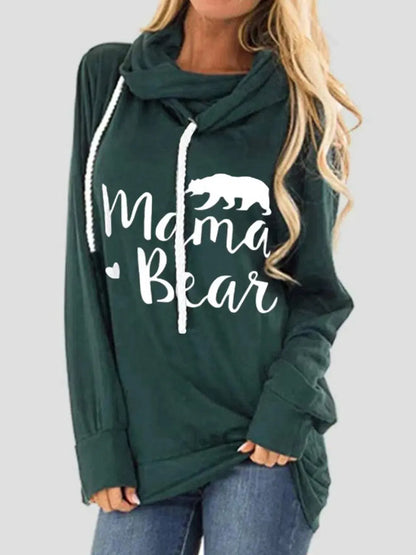 Express Your Style: Drawstring Hoodie with Letter Graphic Prints-Sweat Shirts and Hoodies-Evelyns Fashion