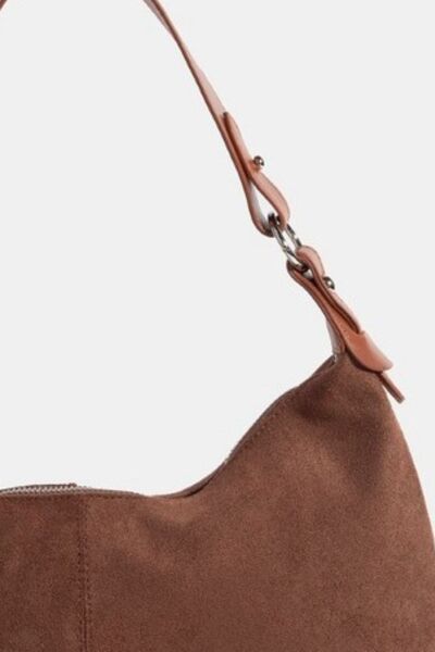 Fame Middle Stitch Zipper Handbag-Evelyns Fashion