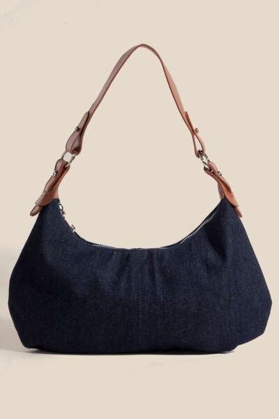 Fame Middle Stitch Zipper Handbag-Evelyns Fashion