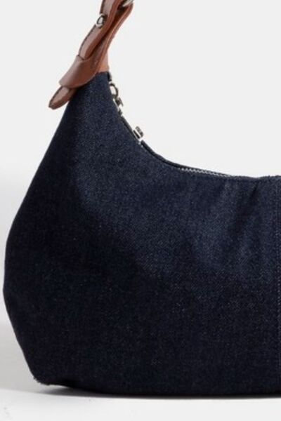 Fame Middle Stitch Zipper Handbag-Evelyns Fashion