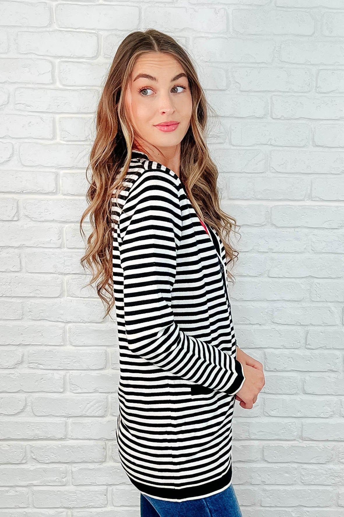 Finagle Your Way Striped Cardigan-Womens-Evelyns Fashion