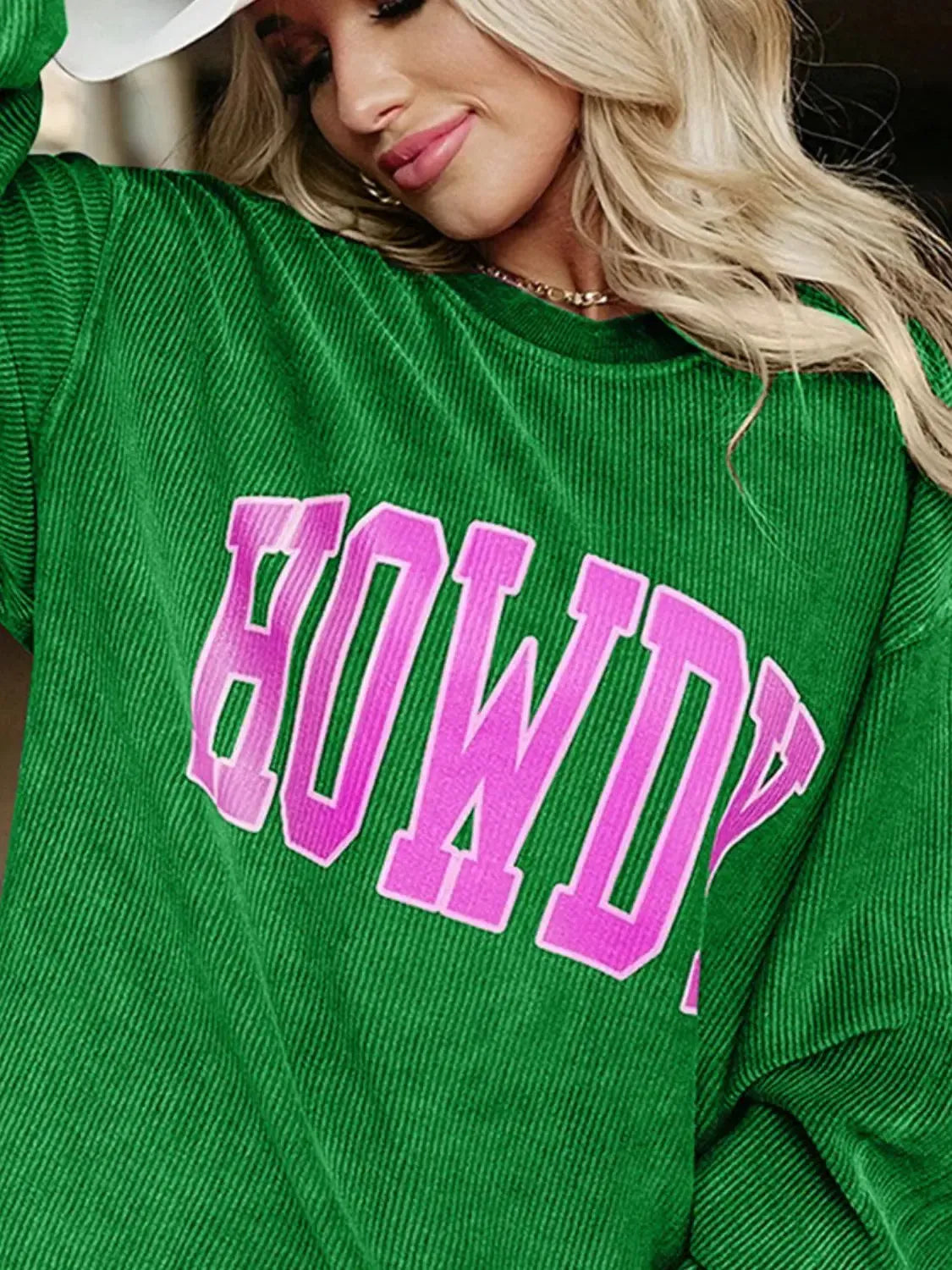 Fun & Cozy: Full-Size HOWDY Graphic Sweatshirt-Sweat Shirts and Hoodies-Evelyns Fashion