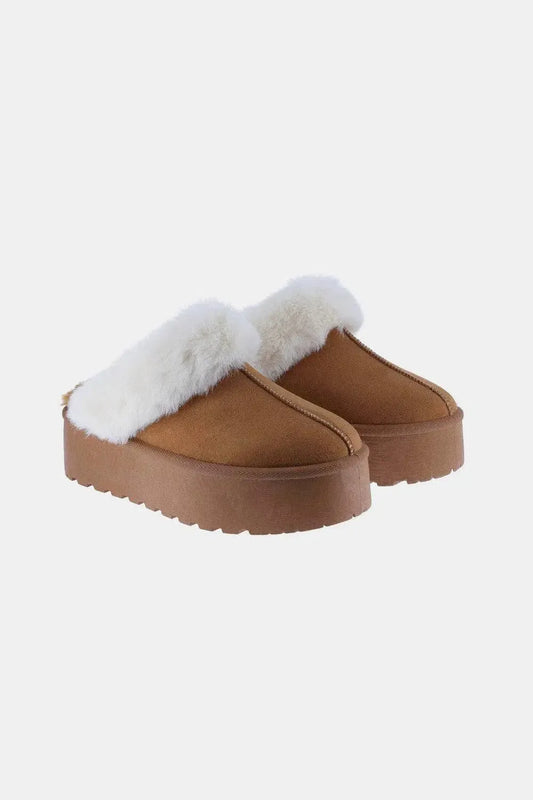 Fur-Lined Snow Slippers – Weeboo Thick Bottom Winter Shoes-Apparel & Accessories-Evelyns Fashion