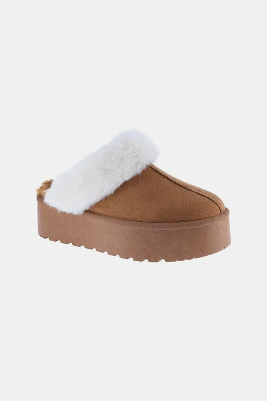 Fur-Lined Snow Slippers – Weeboo Thick Bottom Winter Shoes-Apparel & Accessories-Evelyns Fashion